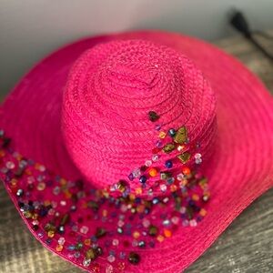Vibrant Pink Embellished Women's Hat